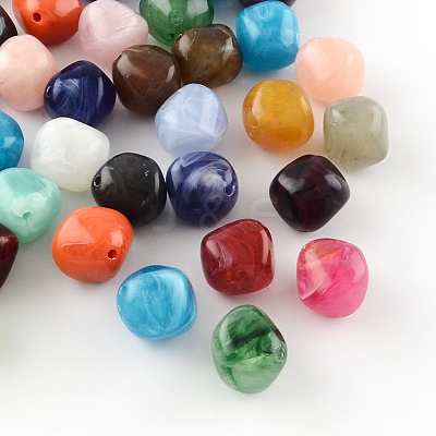 Bicone Imitation Gemstone Acrylic Beads OACR-R024-M-1