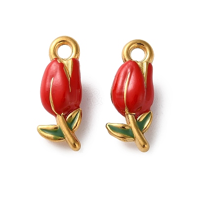 304 Stainless Steel Enamel Pendants STAS-B100-04G-04-1