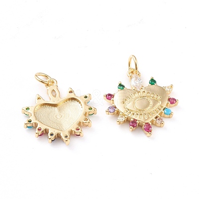 Brass Micro Pave Cubic Zirconia Pendants ZIRC-I043-02G-1