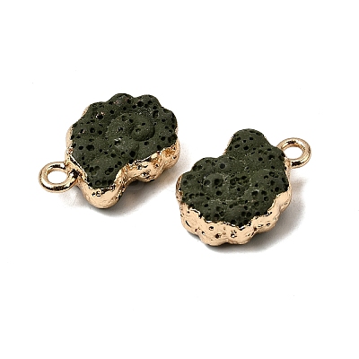 Dyed Synthetic Lava Rock Pendants G-P614-05G-10-1