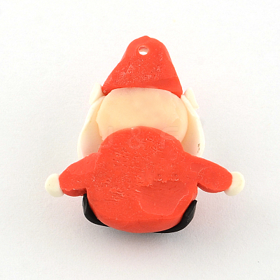 Handmade Christmas Santa Claus Polymer Clay Pendants CLAY-R060-33-1