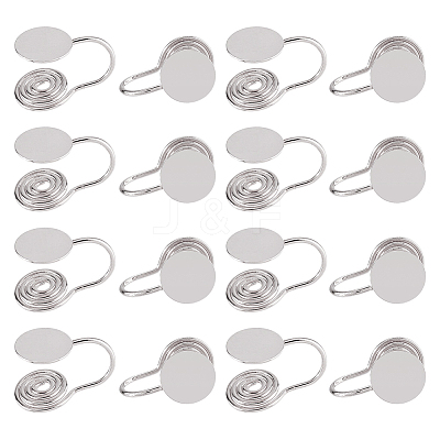 16Pcs Brass Spiral Pad Ear Cuff Findings EJEW-HS0001-24P-1
