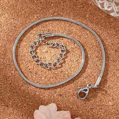 Tarnish Resistant 304 Stainless Steel Snake Chain Bracelets STAS-M175-10P-A-1
