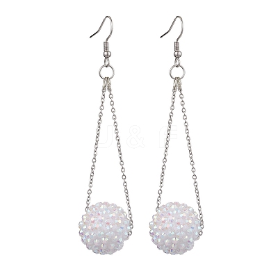 Resin Rhinestone Dangle Earring EJEW-JE05909-1