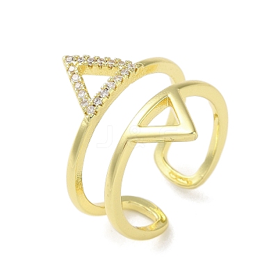 Brass Triangle Open Cuff Ring LS-RJEW-A042-02-1