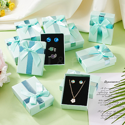 Rectangle Paper Jewelry Gift Boxes with Bowknot CON-TAC0010-89A-1