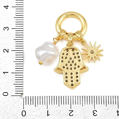 Brass Micro Pave Cubic Zirconia European Pendant Decorations CU-CBA65A7-01A-G-1