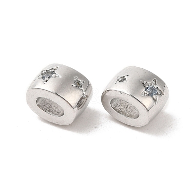Brass Micro Pave Cubic Zirconia Beads KK-Q773-02P-03-1