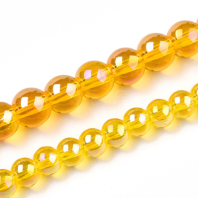 Electroplate Transparent Glass Beads Strands LS-GLAA-T032-T6mm-AB11-1