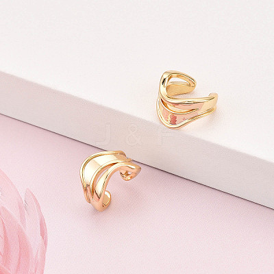 Brass Cuff Earrings KK-T074-40G-1