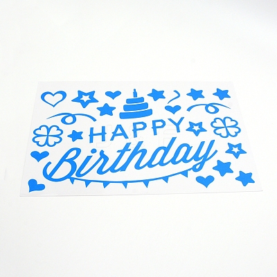 Waterproof PVC Happy Birthday Theme Self Adhesive Sticker DIY-WH0209-44B-1
