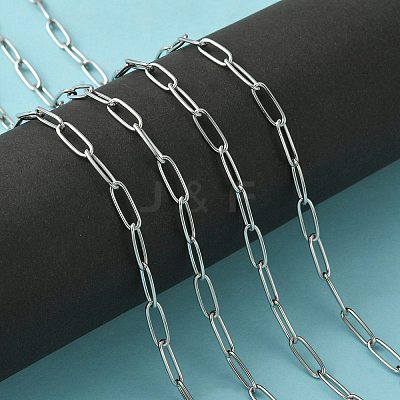 Non-Tarnish Handmade 304 Stainless Steel Paperclip Chains STAS-F230-15P-1