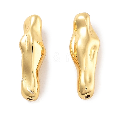 Rack Plating Irregular Column Brass Beads KK-Z071-35G-1