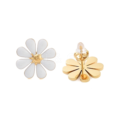 304 Stainless Steel Enamel Stud Earrings EJEW-S226-03G-03-1