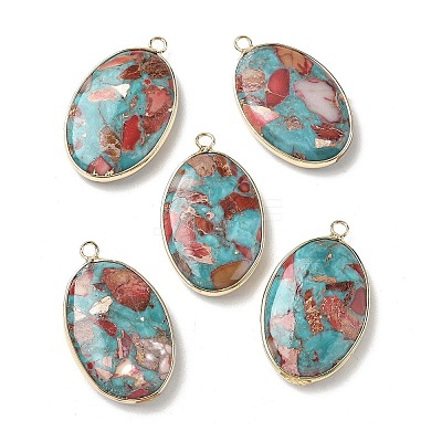 Dyed Synthetic Imperial Jasper Pendants G-D337-03G-G-1