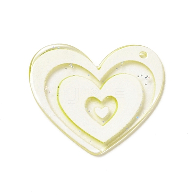 Transparent Plastic Pendants KY-P014-01G-1