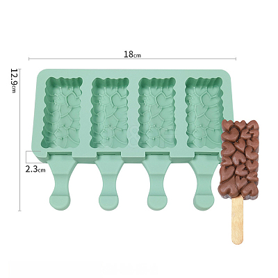 Food Grade DIY Rectangle Ice-cream Silicone Molds LS-DIY-D062-03A-1