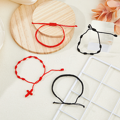 8Pcs 4 Style Nylon Braided Cord Bracelets Set BJEW-FI0001-52-1
