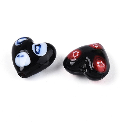 Handmade Millefiori Glass Beads LAMP-N024-43A-1