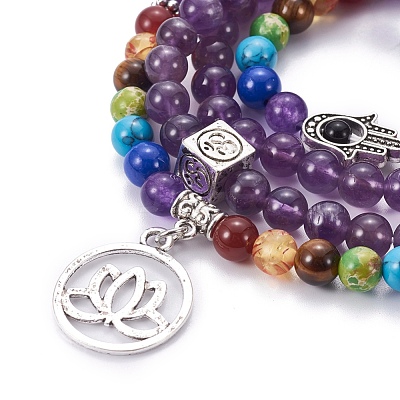 Natural Amethyst Wrap Bracelets BJEW-I273-B04-1