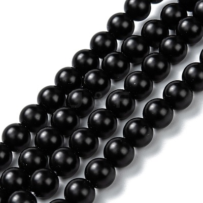 Natural Black Onyx Beads Strands G-Z024-01B-1