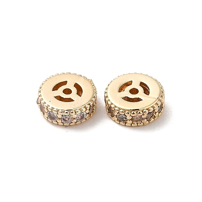 Rack Plating Brass Cubic Zirconia Beads KK-K273-13KCG-1