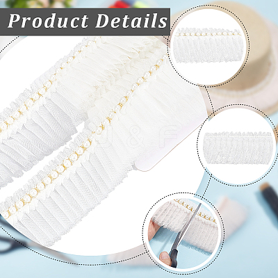 5Yards Polyester Lace Ribbon SRIB-GF0001-74B-1