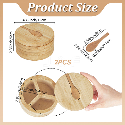 Bamboo Storage Containers with Lid AJEW-WH0609-793-1