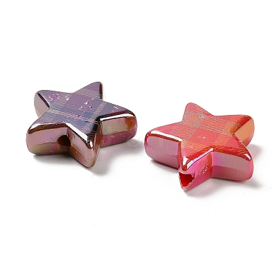 Rainbow Iridescent Printed Opaque Acrylic Beads OACR-D316-01A-03-1