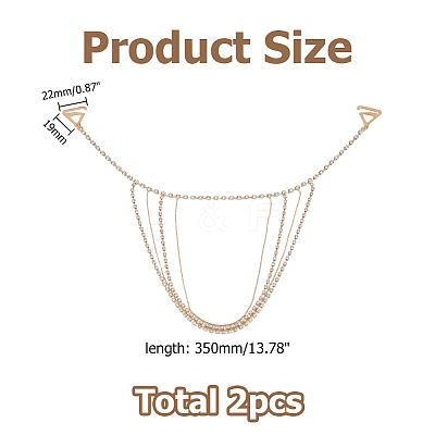 Alloy & Iron Crystal Rhinestone Tassel Sexy Shoulder Bra Body Chains AJEW-WH0455-359G-1