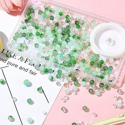 DIY Round Acrylic Beads Bracelets Making Kits DIY-FS0007-02D-1
