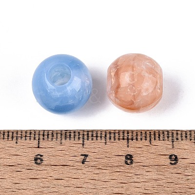 Two Tone Crackle Acrylic European Beads OACR-Q200-05-1