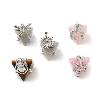 Natural Mixed Gemstone Pendants G-G870-13P-1