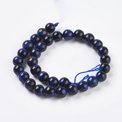 Natural Blue Tiger Eye Beads Strands X-G-G099-6mm-13-1