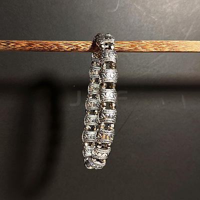 Ethnic Style Alloy Carved Beaded Stretch Bracelets for Unisex BI5144-1