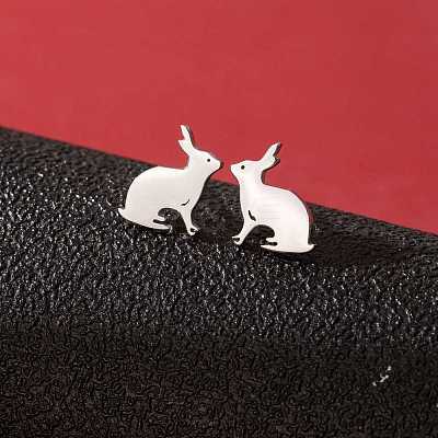 Stainless Steel Small Animal Stud Earrings for Women PW-WG87B69-06-1