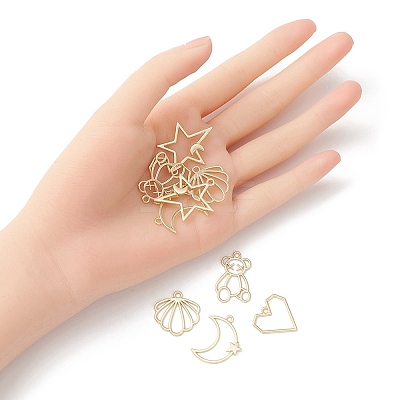 10Pcs 5 Style Alloy Pendants FIND-YW0003-70-1