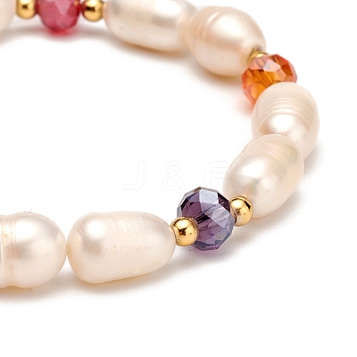 Natural Pearl Beaded Bracelets for Mom Women Girl BJEW-TA00010-1