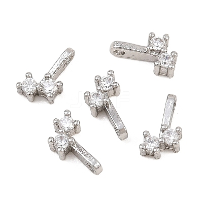 Brass Micro Pave Cubic Zirconia Charms KK-H538-19B-P-1