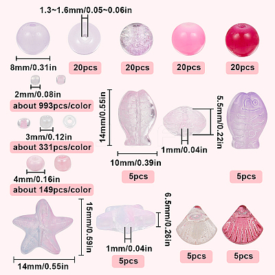 Ocean Theme DIY Seed & Glass Beads Jewelry Making Finding Kit DIY-SC0024-64B-1