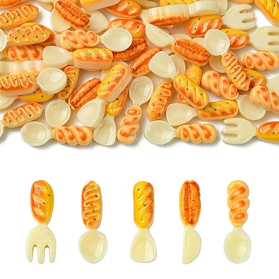 50Pcs 5 Styles Kitchen Ware Theme Resin Cabochons RESI-CJ0004-23-1