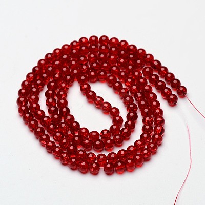 Crackle Glass Beads Strands X-CCG-Q001-6mm-13-1