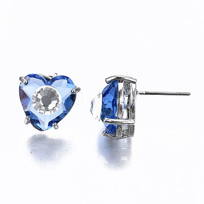 Brass Stud Earrings GLAA-S193-038C-P-1