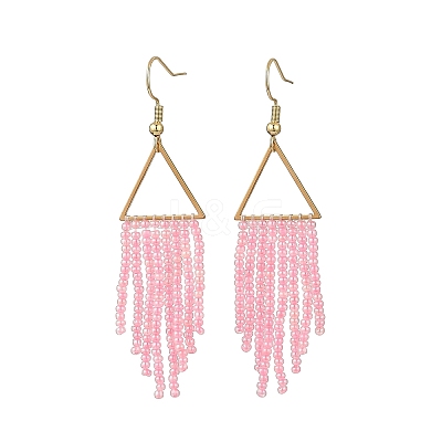 Glass Beaded Dangle Earrings EJEW-MZ00749-02-1