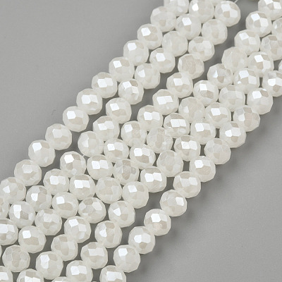 Electroplate Glass Beads Strands X-EGLA-A034-J8mm-A08-1