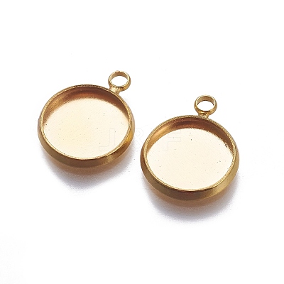 Brass Pendant Cabochon Settings KK-WH0033-04G-1