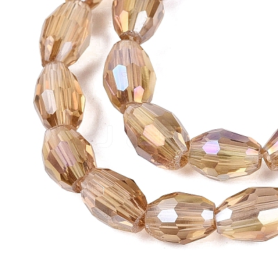 Electroplate Transparent Glass Beads Strands GL-N002-01A-A08-1