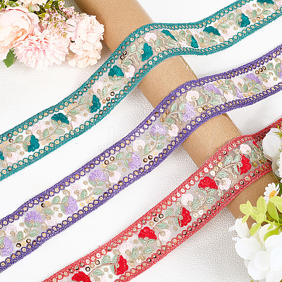 Ethnic Style Polyester Lace Trim EMBR-WH20071-002B-1