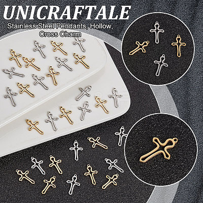 40Pcs 2 Colors 304 Stainless Steel Pendants FIND-UN0004-04-1