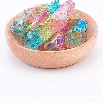 Electroplated Rough Raw Natural Quartz Beads G-NB0003-56-1